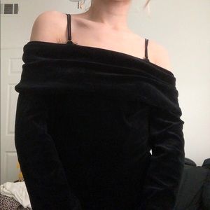 velvet vintage bardot bodysuit